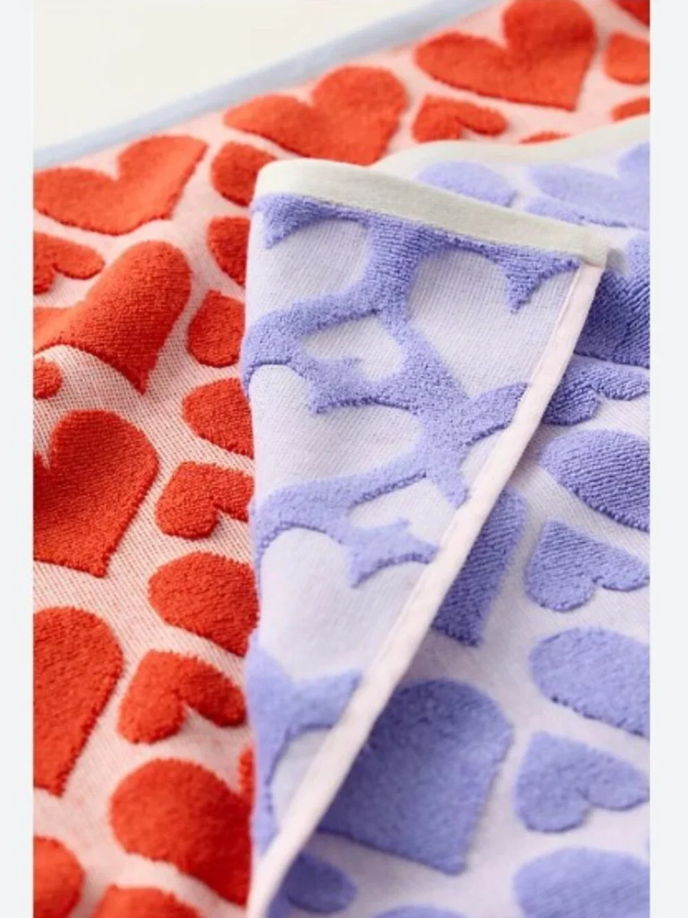 Anthropologie Icon Jacquard Dish Towels in Red and Lavender, Set of 2 - NWT
